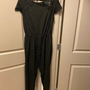 Black Open Back Lace Jumpsuit